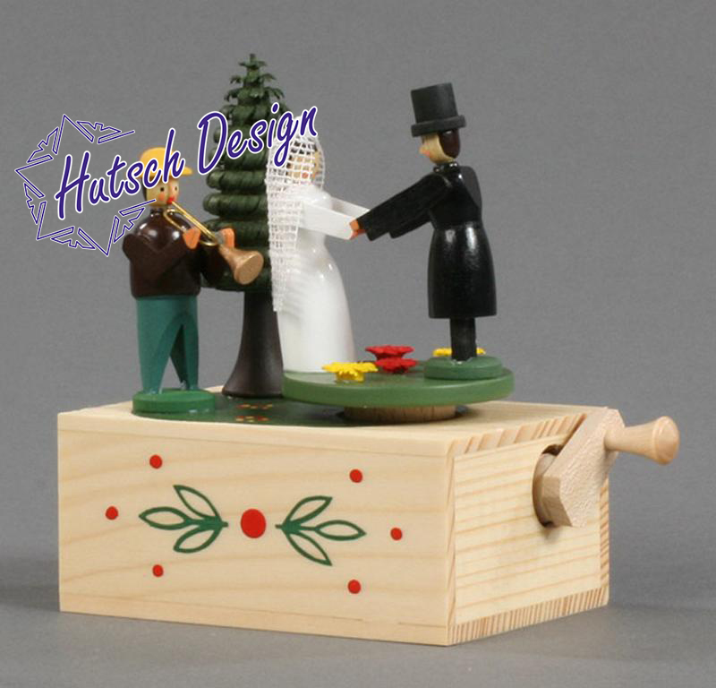 Klimperkästchen Hochzeitspaar Melodie: Hochzeitsmarsch 9cm