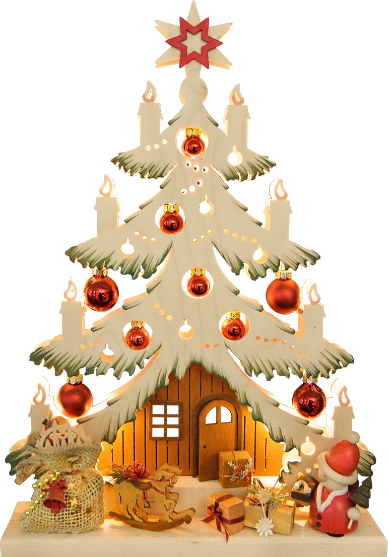 Tanne klein, Weihnachtsmann, grün schattiert