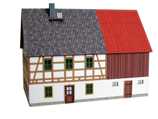 04-04-02-H0-B - FWH Erzgebirge mit Stall - Blechdach