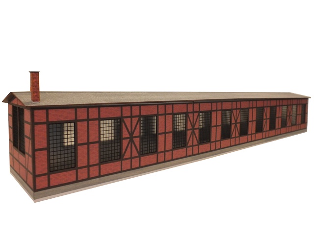 03-14-4-H0 - Sächs. Einheitsbau  Wagenschuppen - lang