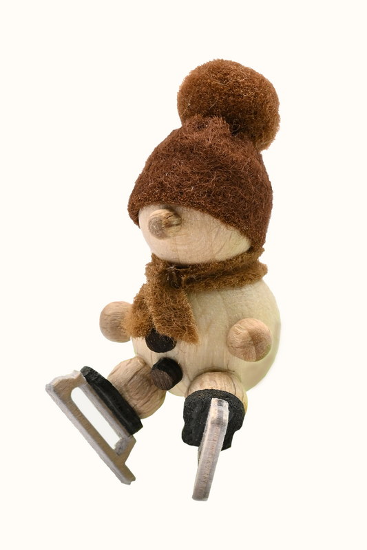 Schneemann mini, sitzend, Schlittschuhe 4 cm