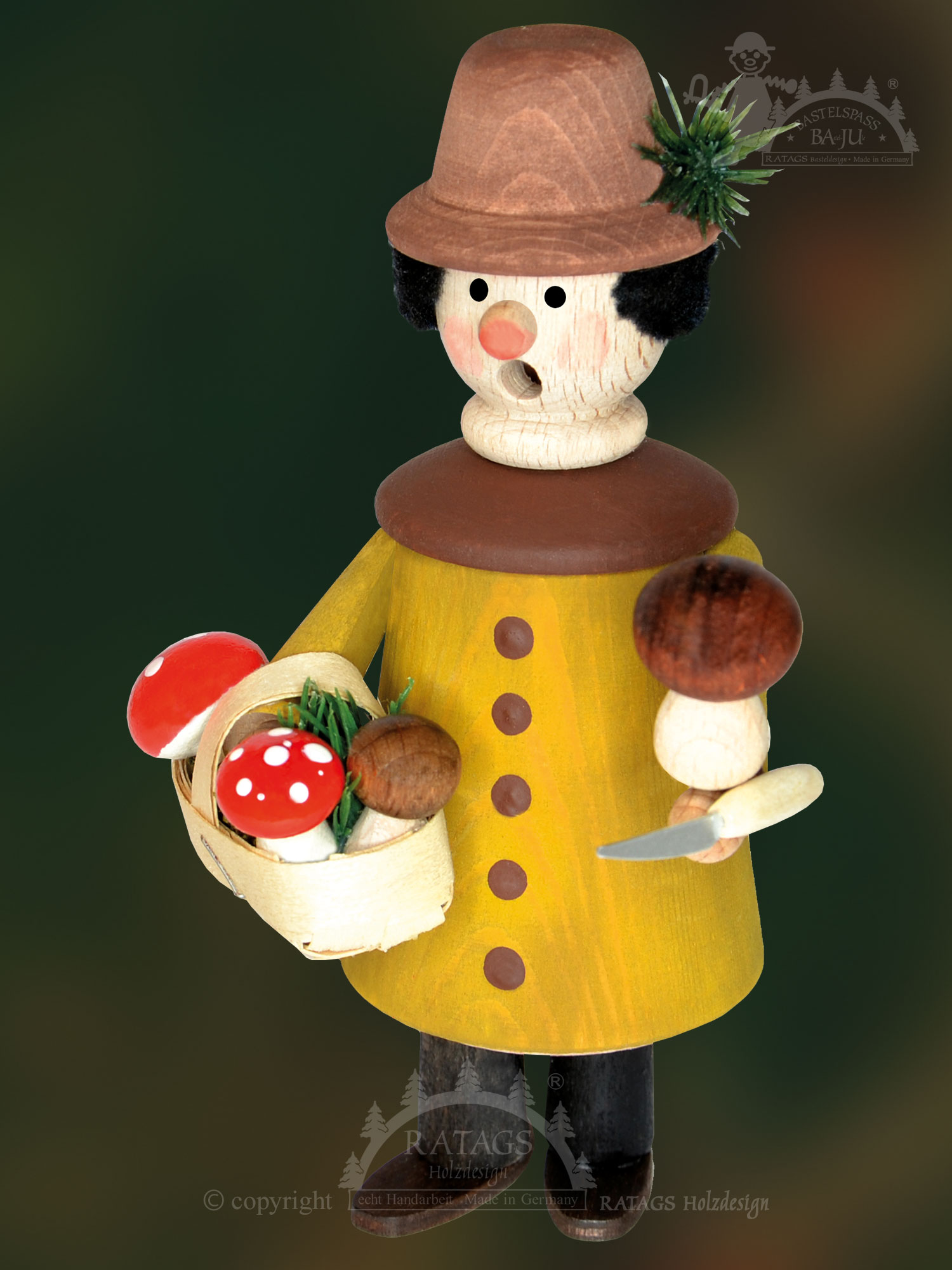Räuchermännchen zum Basteln, Pilzsammler