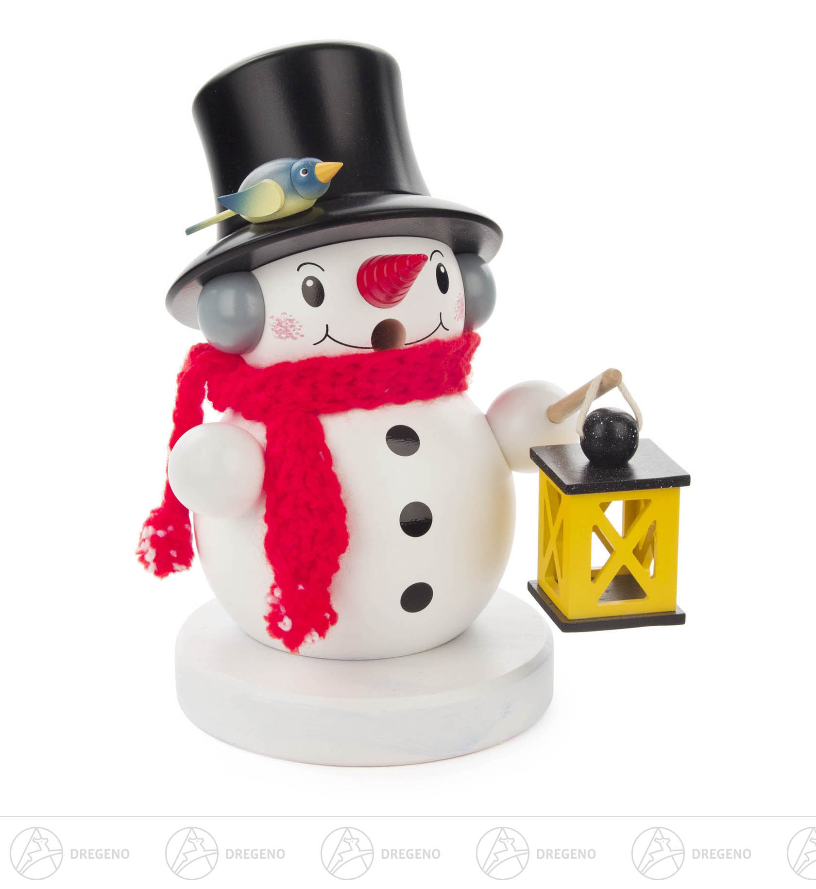 Räuchermann Schneemann mit Laterne