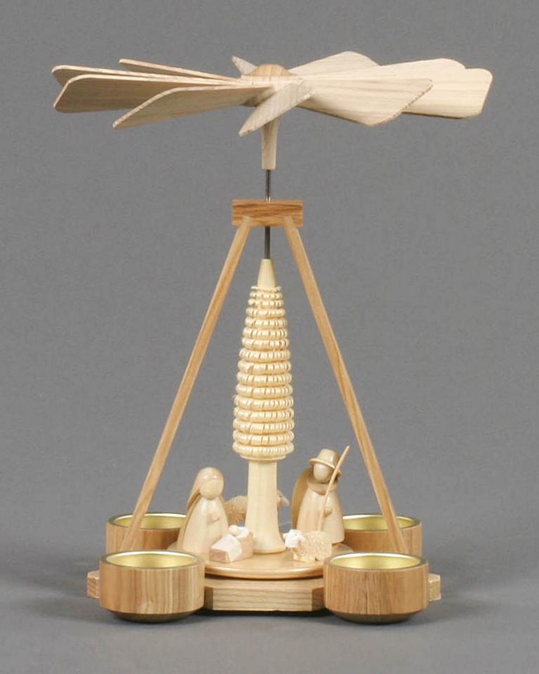 Pyramide mit Christi Geburt, für Teelichte