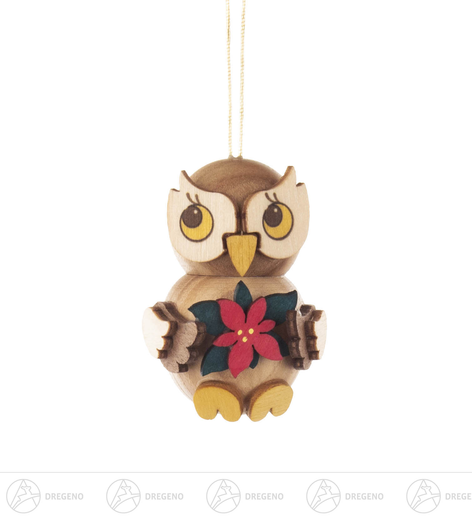 Behang Eulenkind mit Weihnachtsstern 4cm