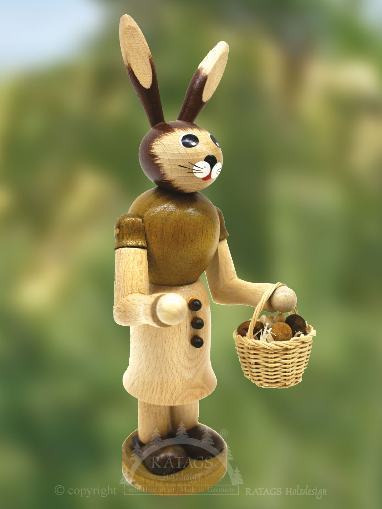 Hasenfrau mit Handkorb