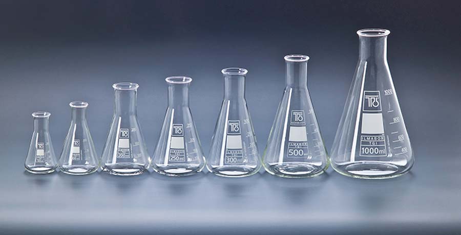 Erlenmeyerkolben enghalsig aus Borosilikatglas 3.3