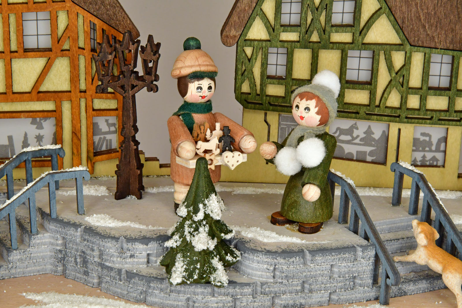 Tanne gr., Weihnachtszauber im Dorf, Raureif