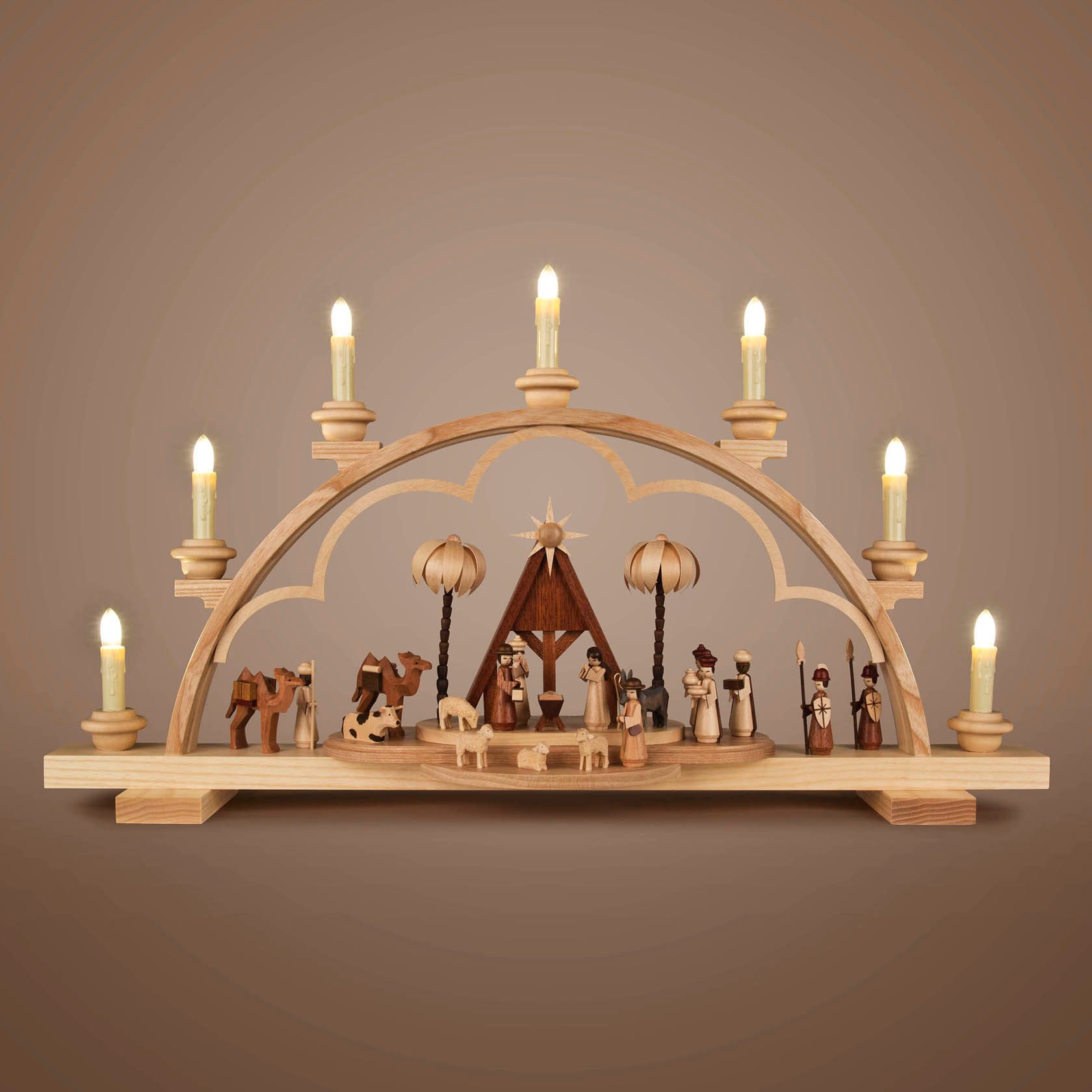 Schwibbogen mit Christi Geburt, elektrisch beleuchtet 34x 64cm