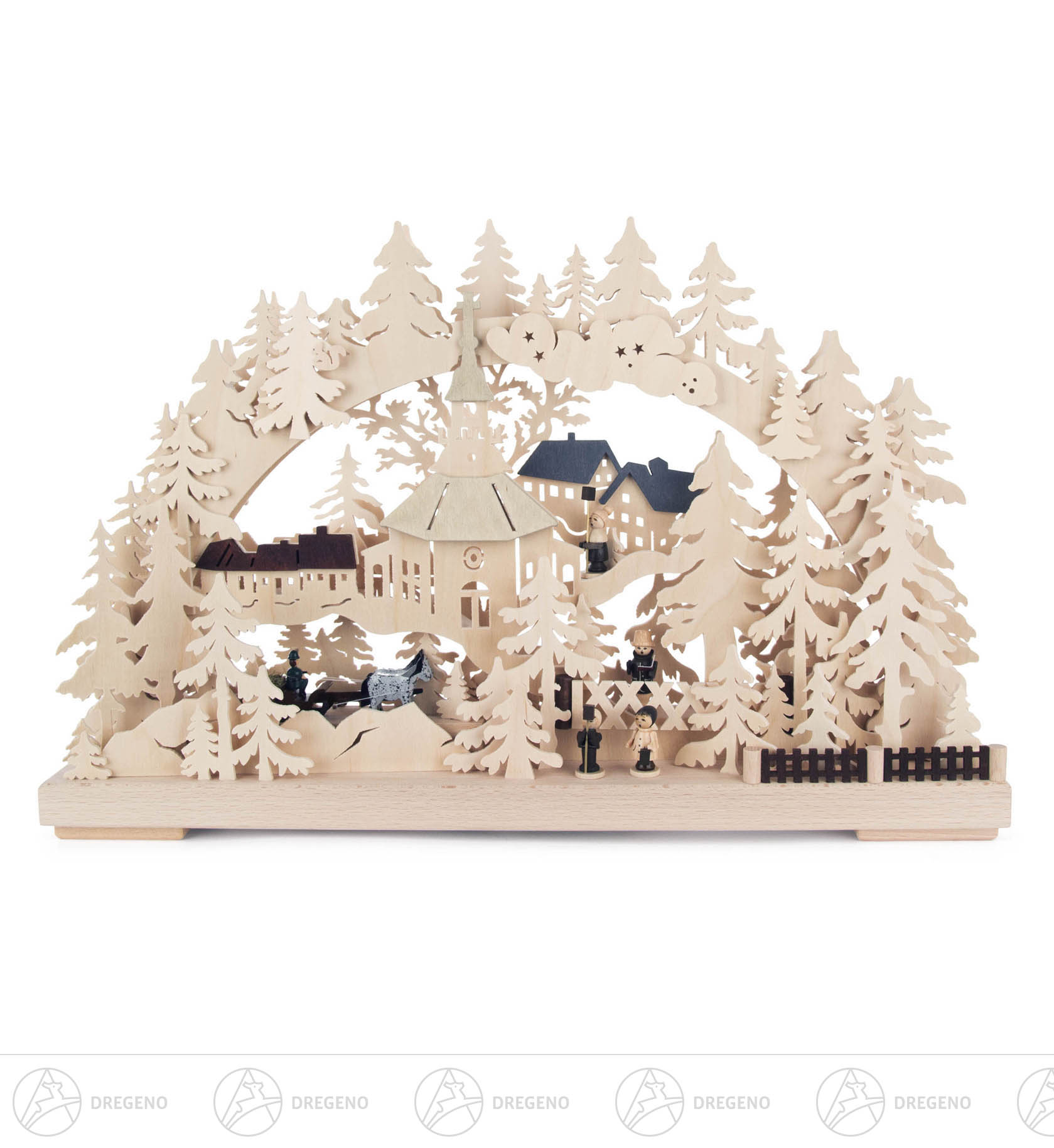 Schwibbogen Erzgebirgsweihnacht, klein elektrisch beleuchtet 29x43cm