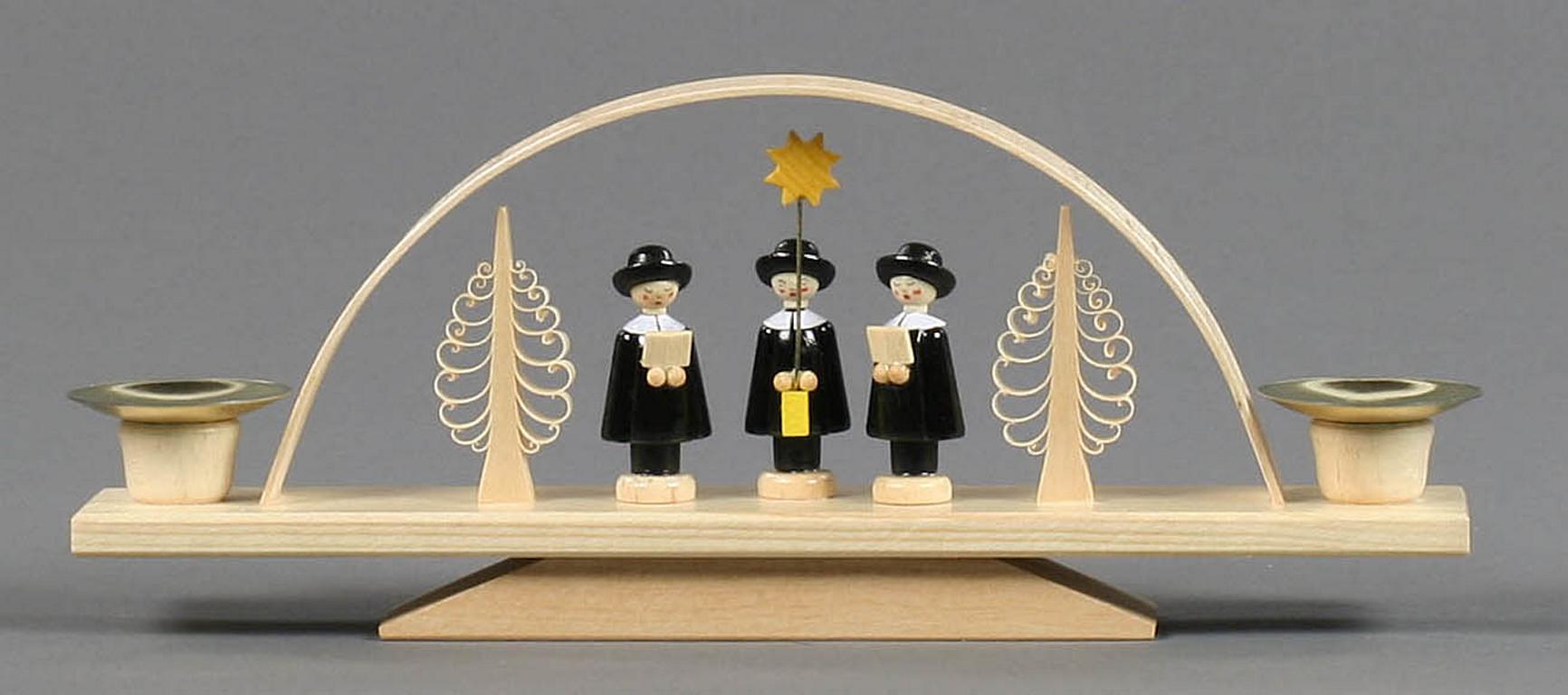 Schwibbogen mit Kurrende, für Kerzen d14mm