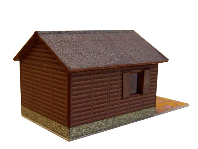 07-01-4-H0  - Gartenlaube - Satteldach - Holz dunkel