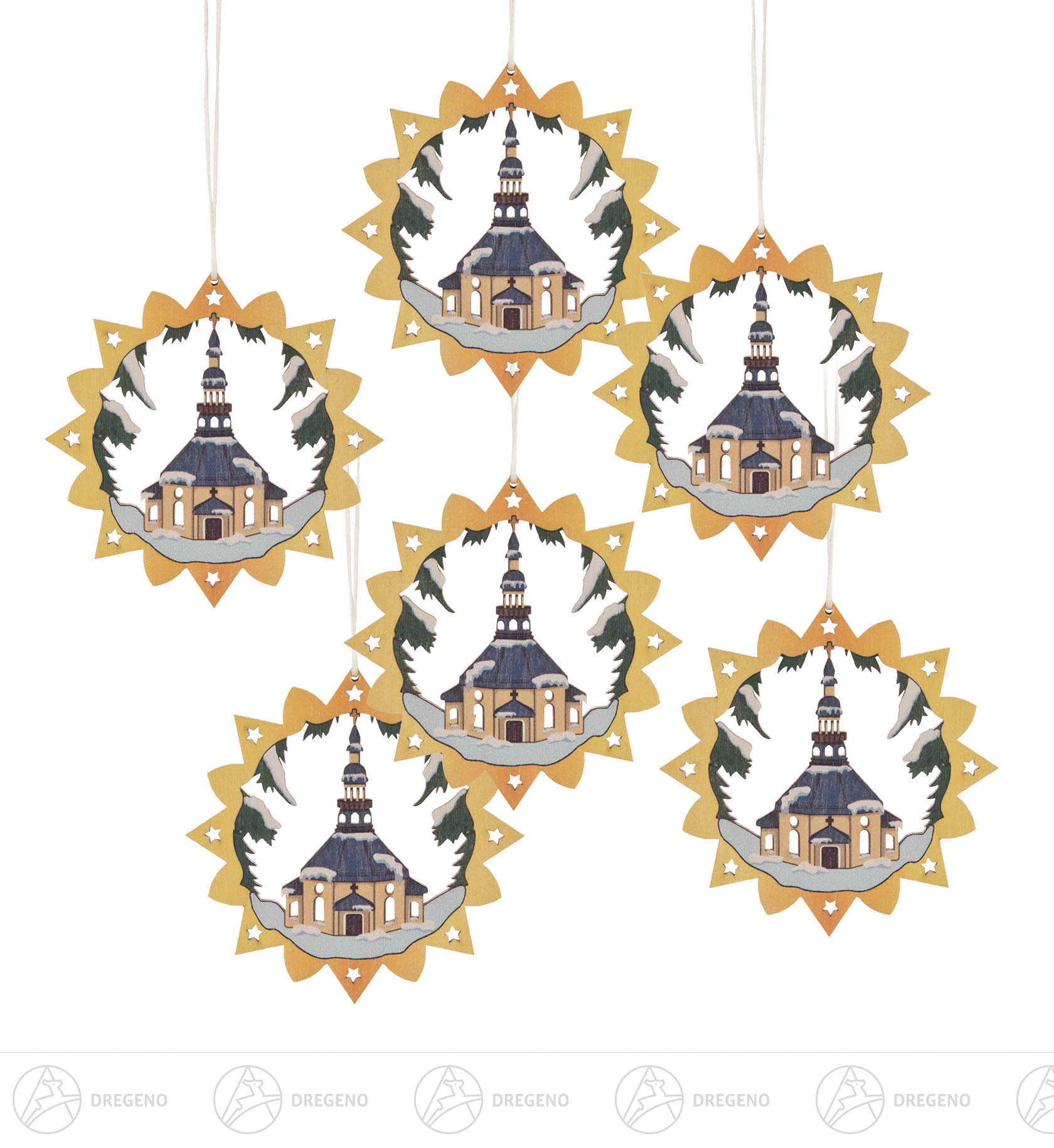Behang Seiffener Kirche bunt (VE 6) 6cm