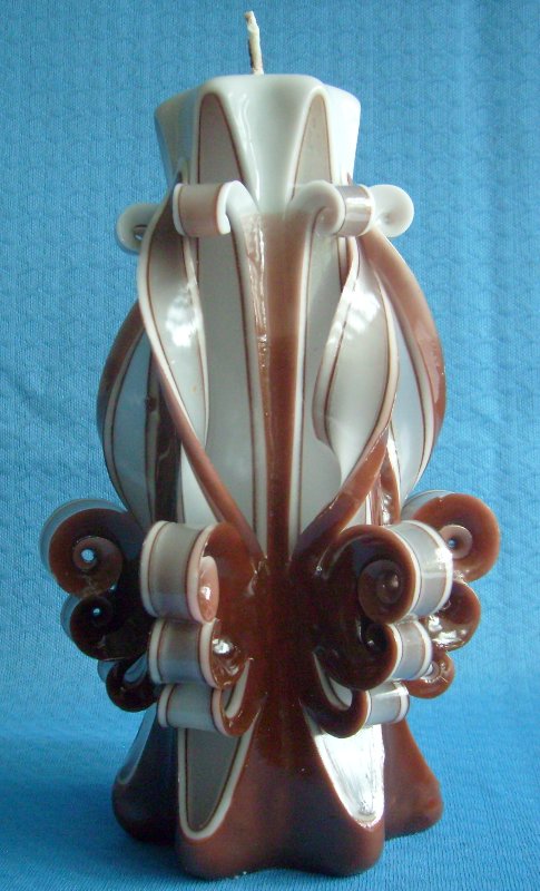 Schnitzkerze Lilie braun abgestuft 20 cm