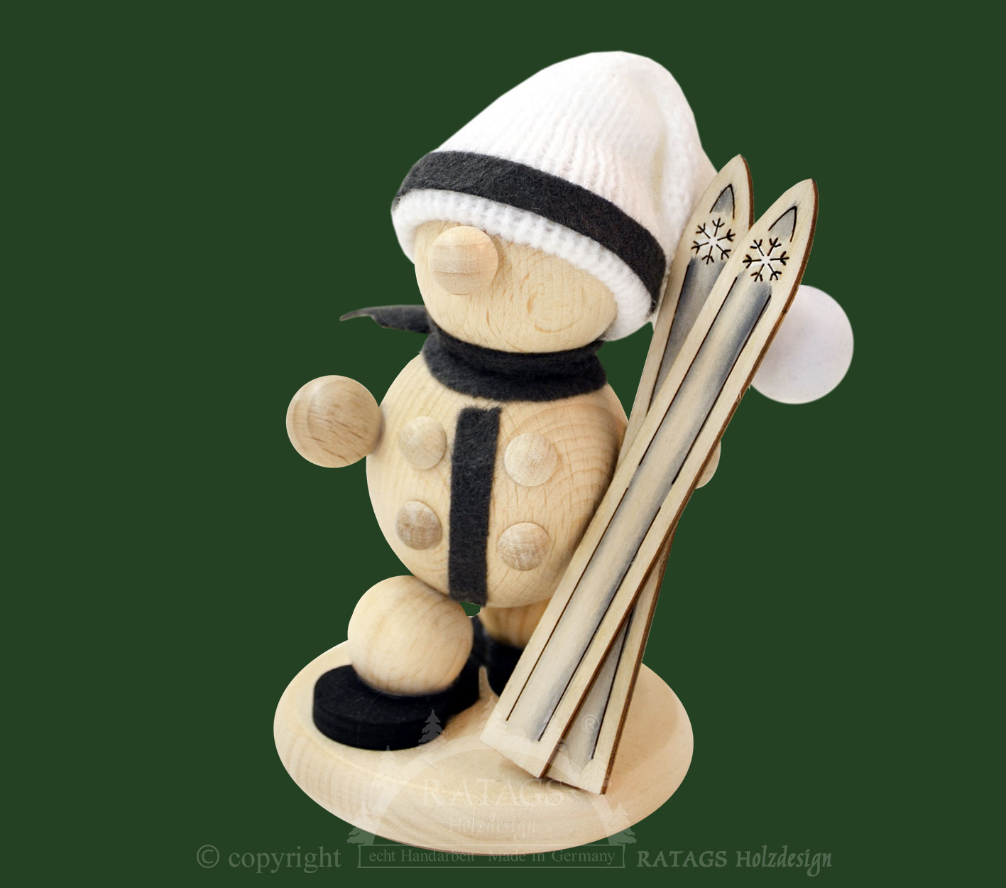 Schneemann mit Ski
