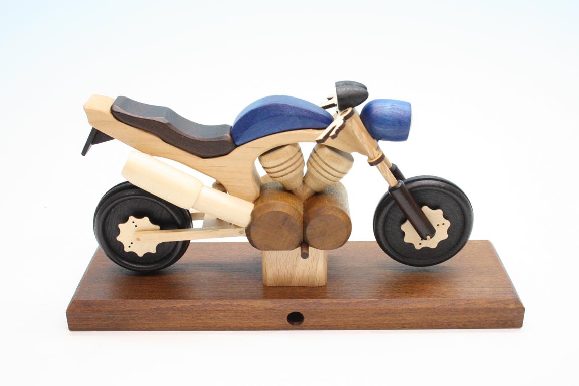 Raeuchermotorrad Touring blau  27 x8 x 16cm