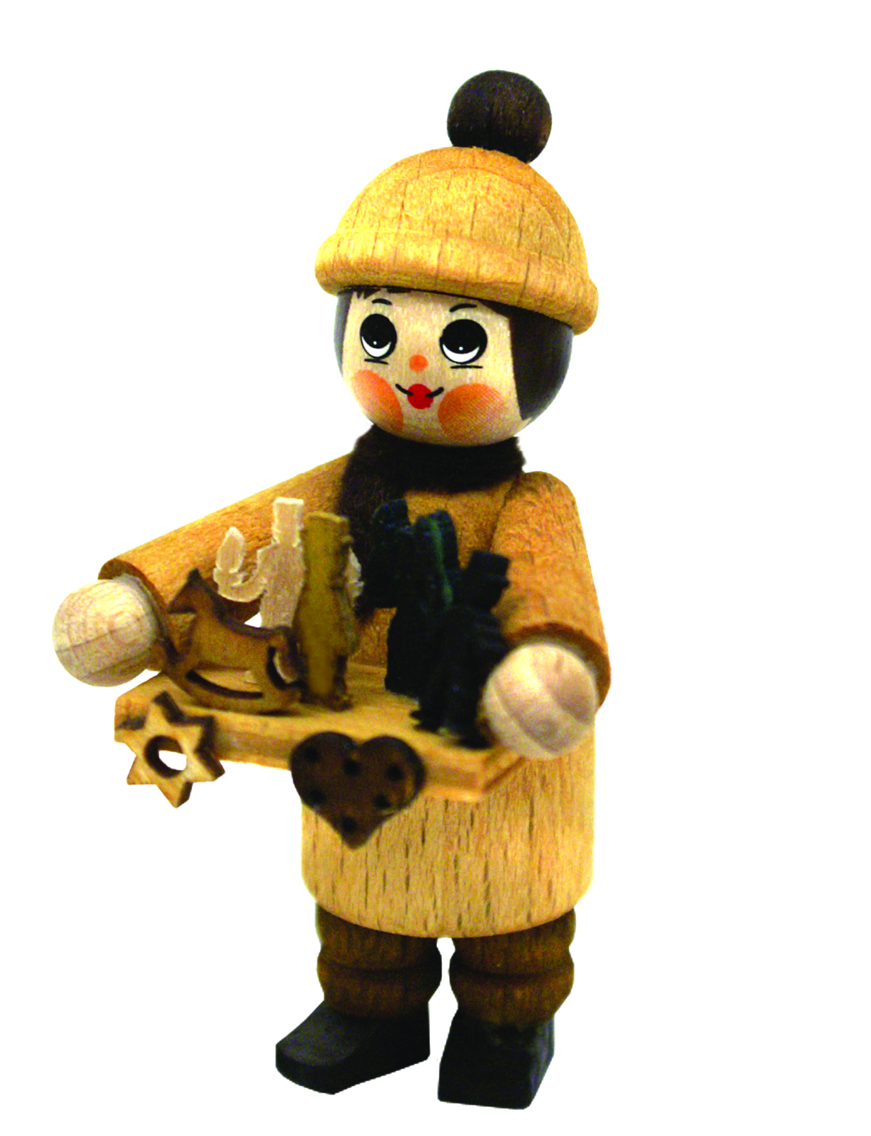 Figur, Striezeljunge, naturfarben brauner Schal