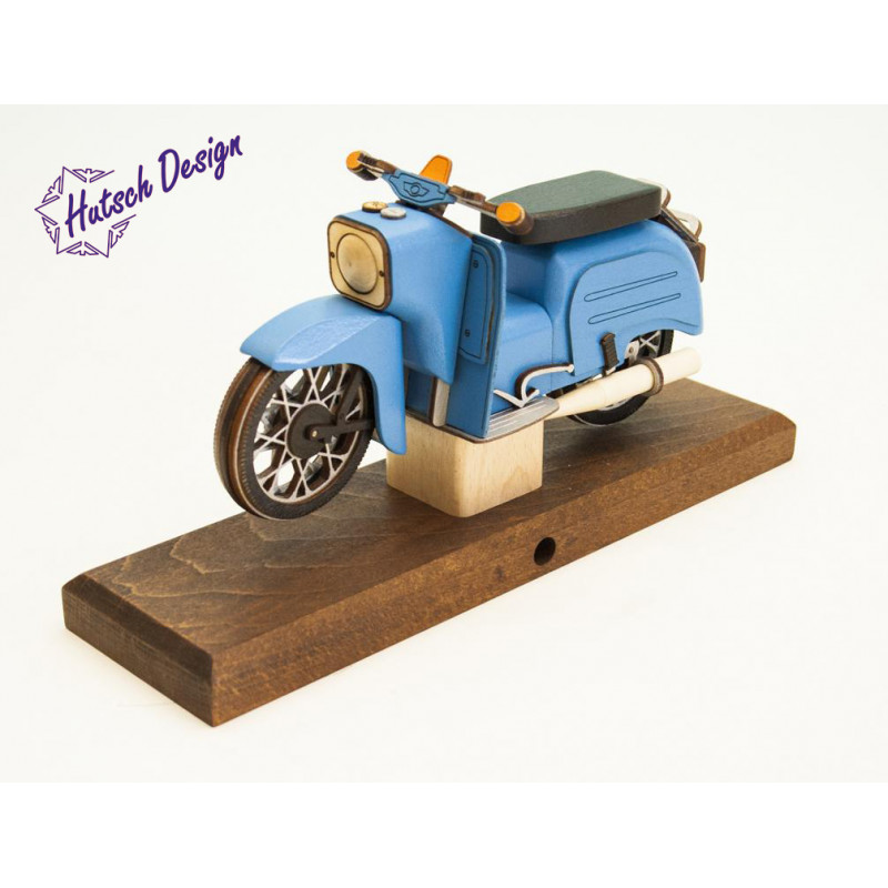 blaue Schwalbe Räuchermoped Simson  28x8x14,5cm