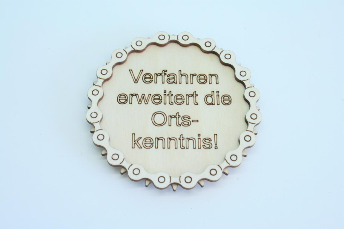 Bierdeckel Spruch Kettenblatt gelasert 1Stück
