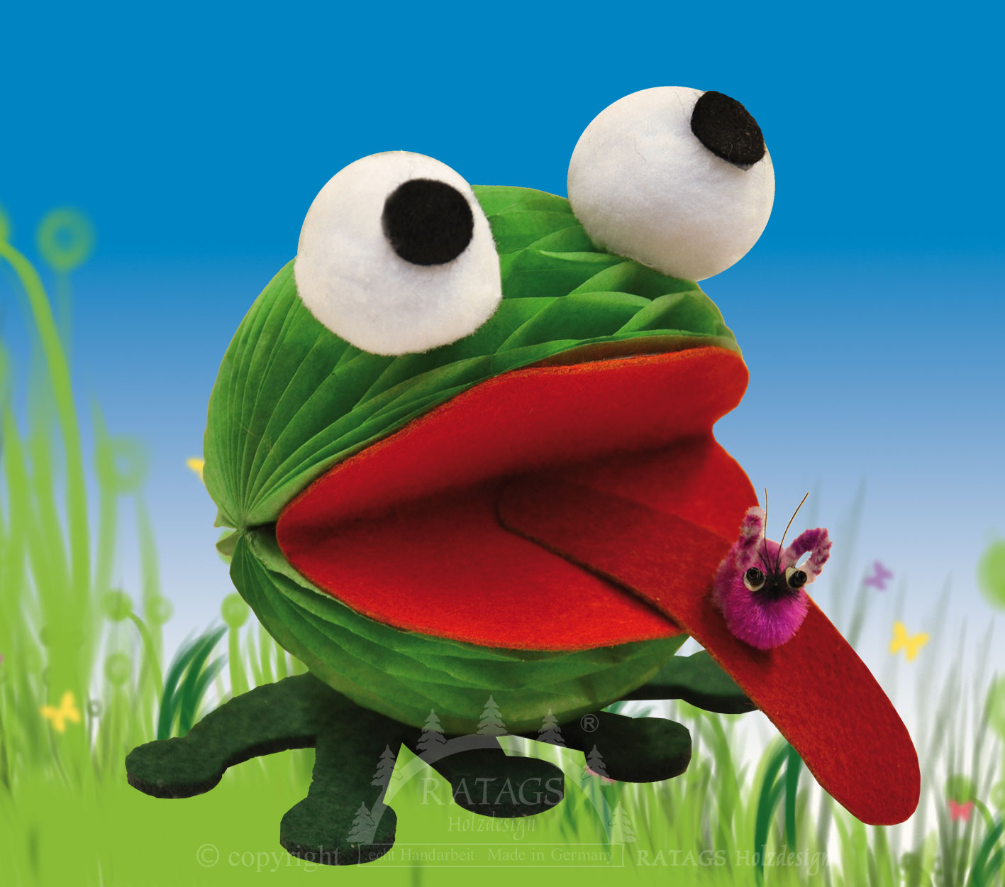 Bastelset, Wabenfigur, Frosch, klein