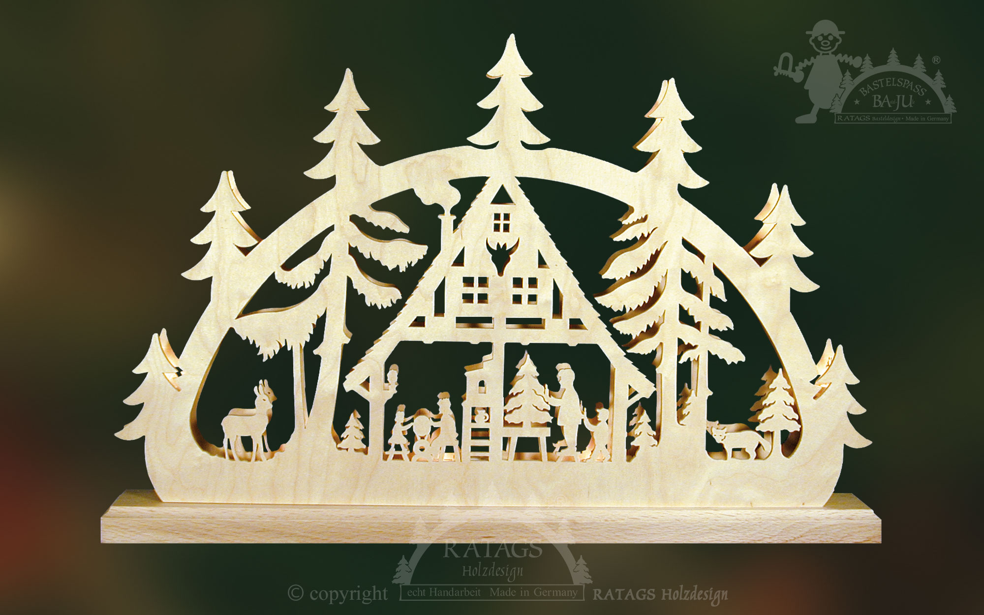 Schwibbogen zum selbst aussägen, klein, Weihnachtsstube