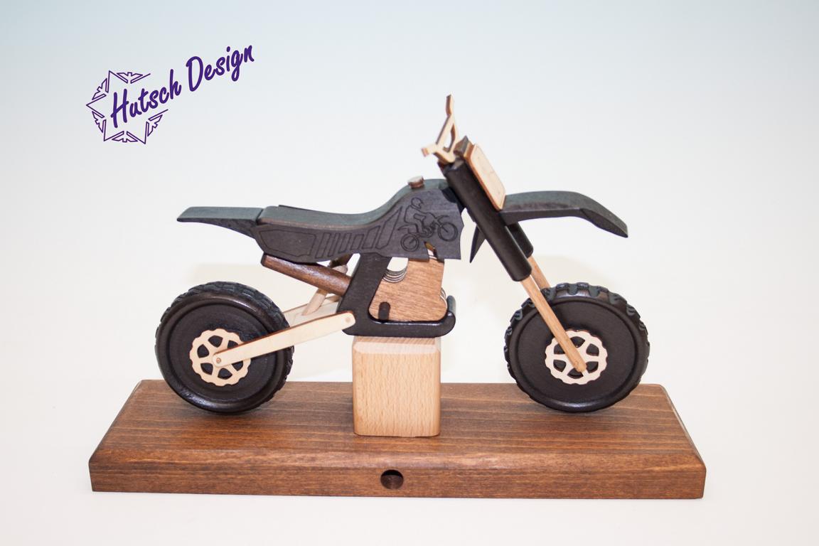 Raeuchermotorrad Cross in schwarz 27 x8 x 16cm