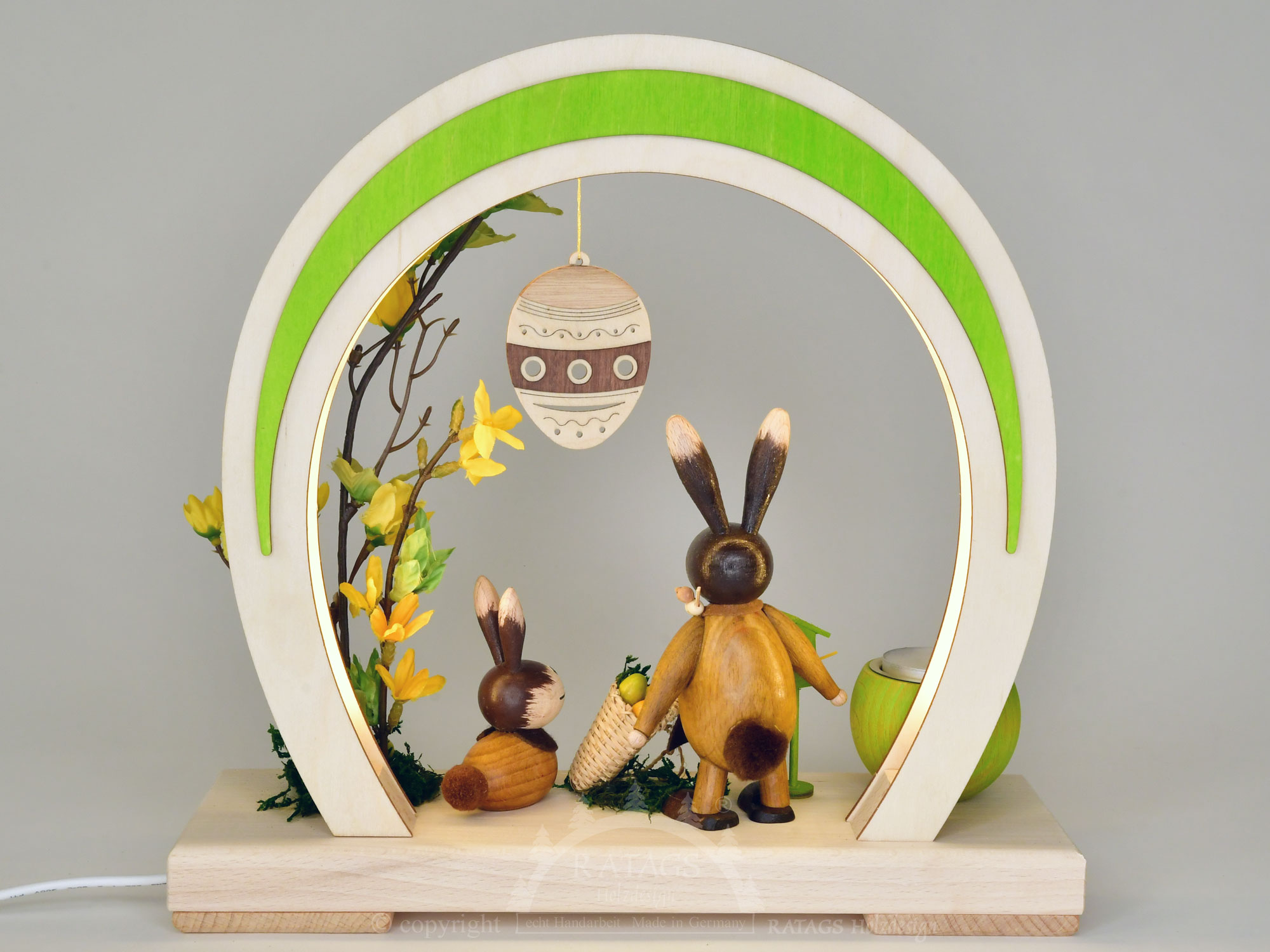 Romantikleuchte Ostern, LED, rund, grün