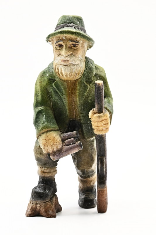 Jäger, Flinte, Fernglas, coloriert 90 mm