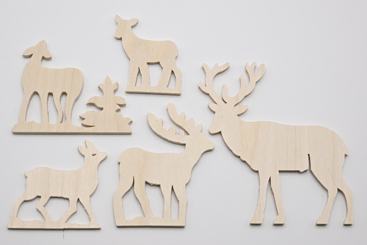 Figurenset zum Basteln, 5-teilig Rehe und Hirsche