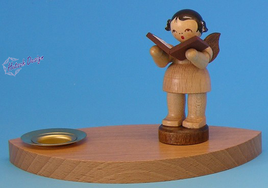 Kerzenhalter natur, Engel mit Buch, naturfarben
