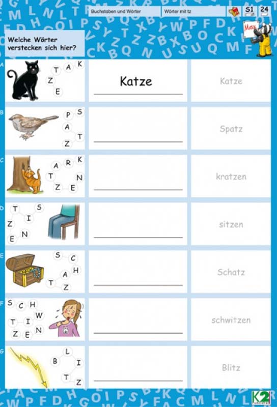 Max Lernkartenset Buchstaben und Wörter