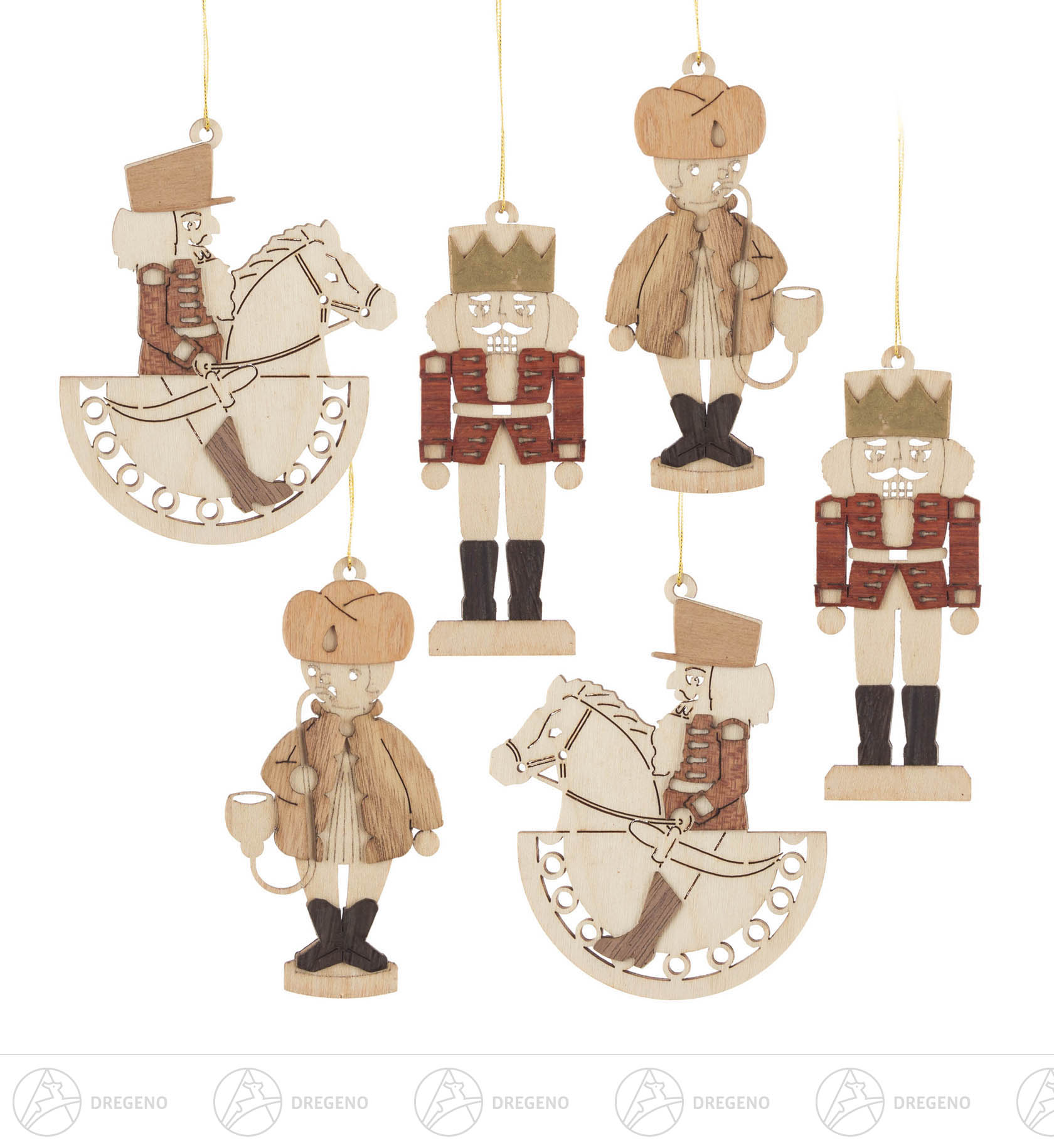 Behang Erzgebirge (6) (Nussknacker,Räuchermann,Reiterlein) 8cm