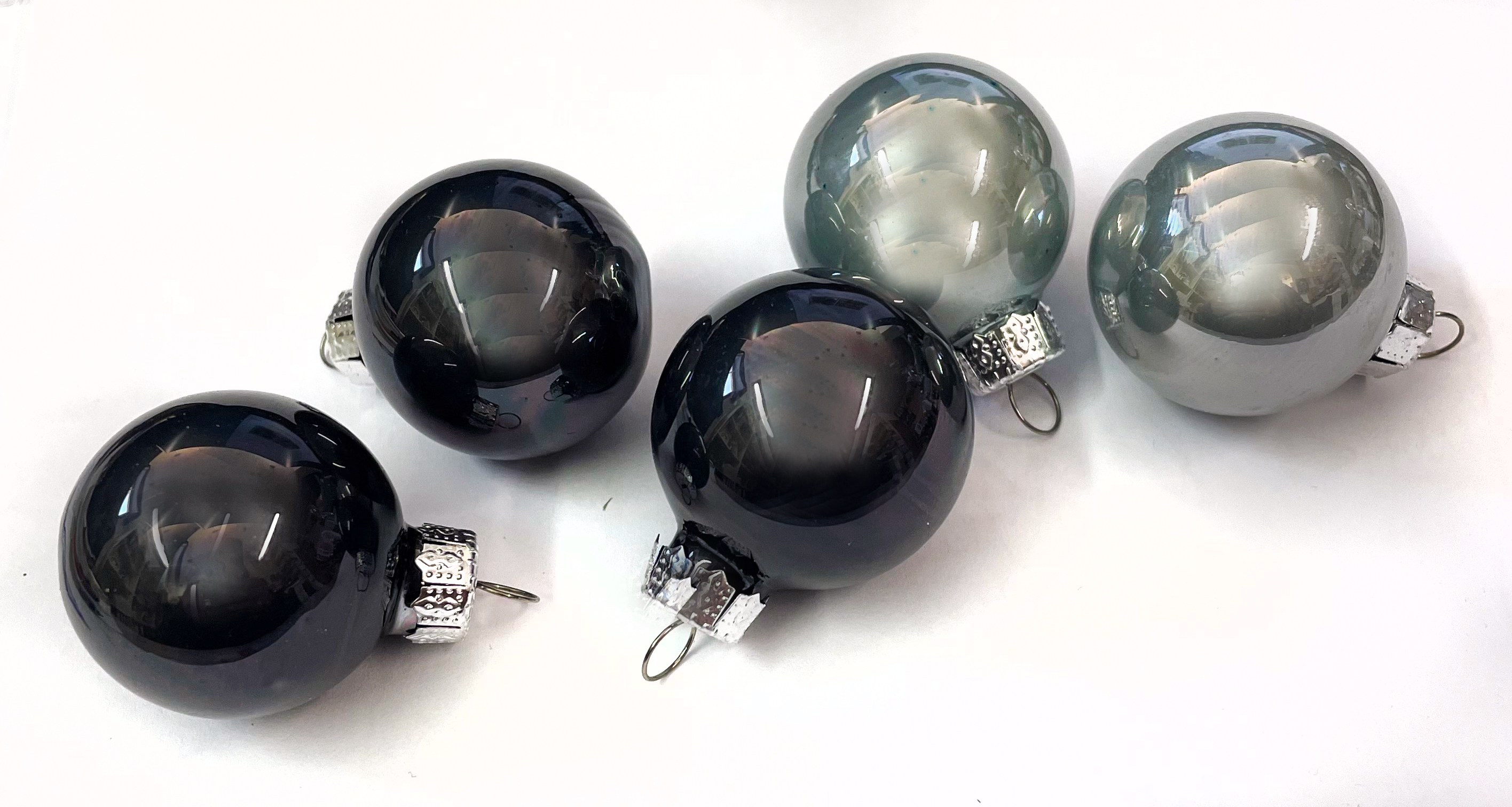 Glaskugel, charcoal grey combi 30 mm, 18 Stk.