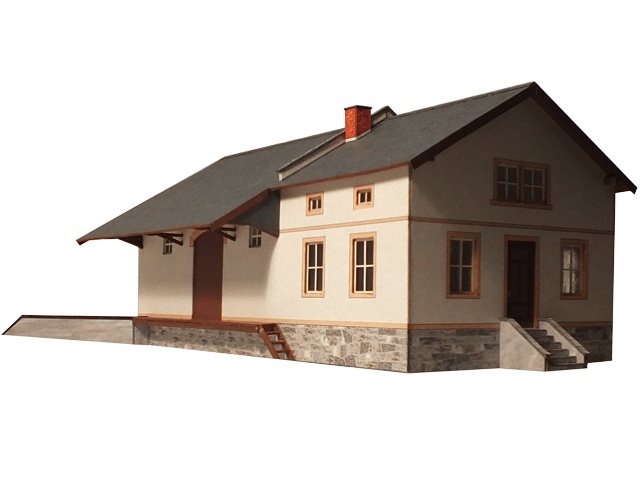 03-16-2-TT - Sächsischer Einheitsbau  Güterschuppen mit Rampe