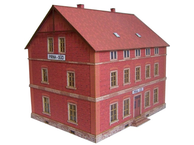 03-18-1-N - Sächsischer Bahnhof  Klinkerbau 2,5-stöckig Typ 1