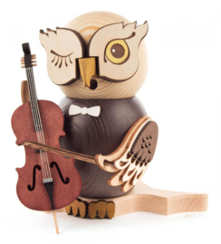 Raucheule mit Cello ca. 16 cm