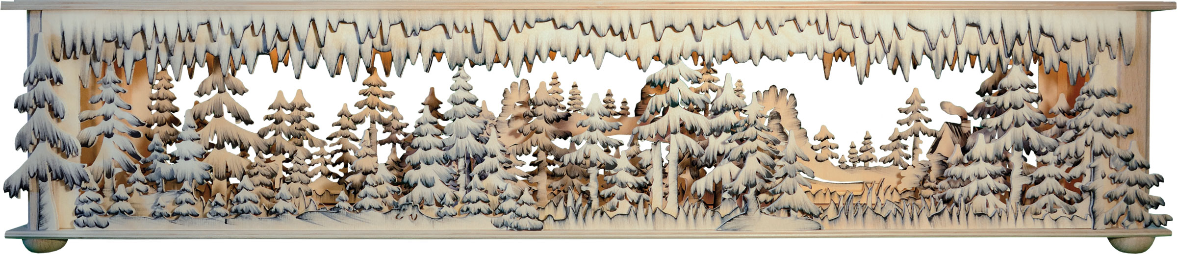 Raumleuchte gr., Wald, Sandsteingebirge, handbemalt grau