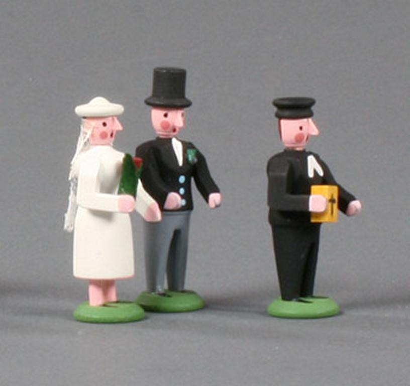 Miniatur Brautpaar und Pfarrer