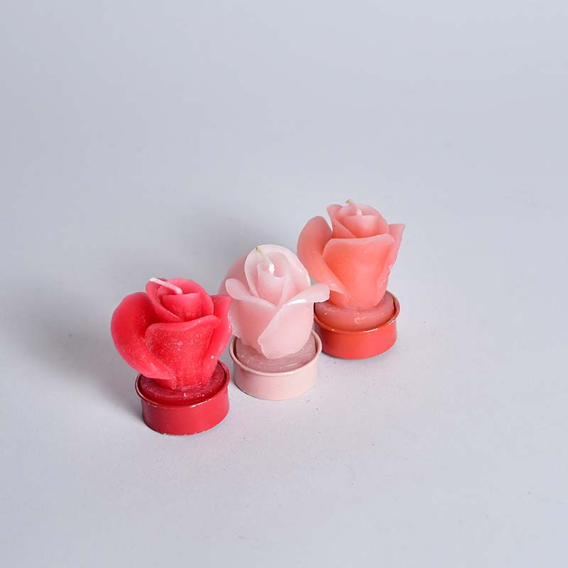 Kerze Rose 3 Stück
