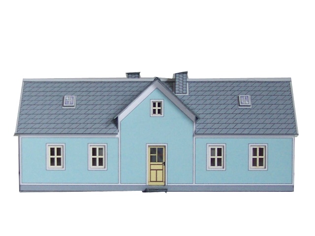 112-01-1 - 1-geschossiges Wohnhaus mit hellblauem Putz
