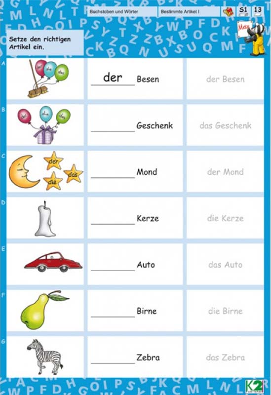Max Lernkartenset Buchstaben und Wörter