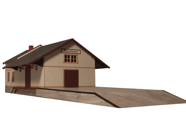 03-16-2-TT - Sächsischer Einheitsbau  Güterschuppen mit Rampe