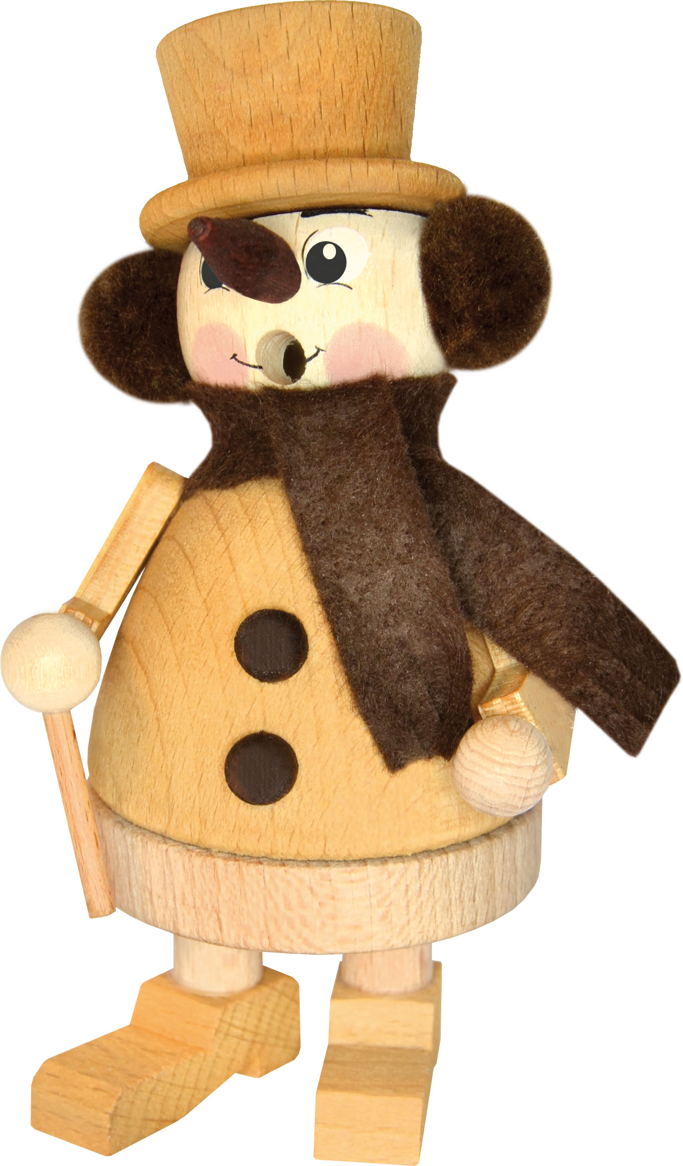 Räuchermännchen, Schneemann mit Stock
