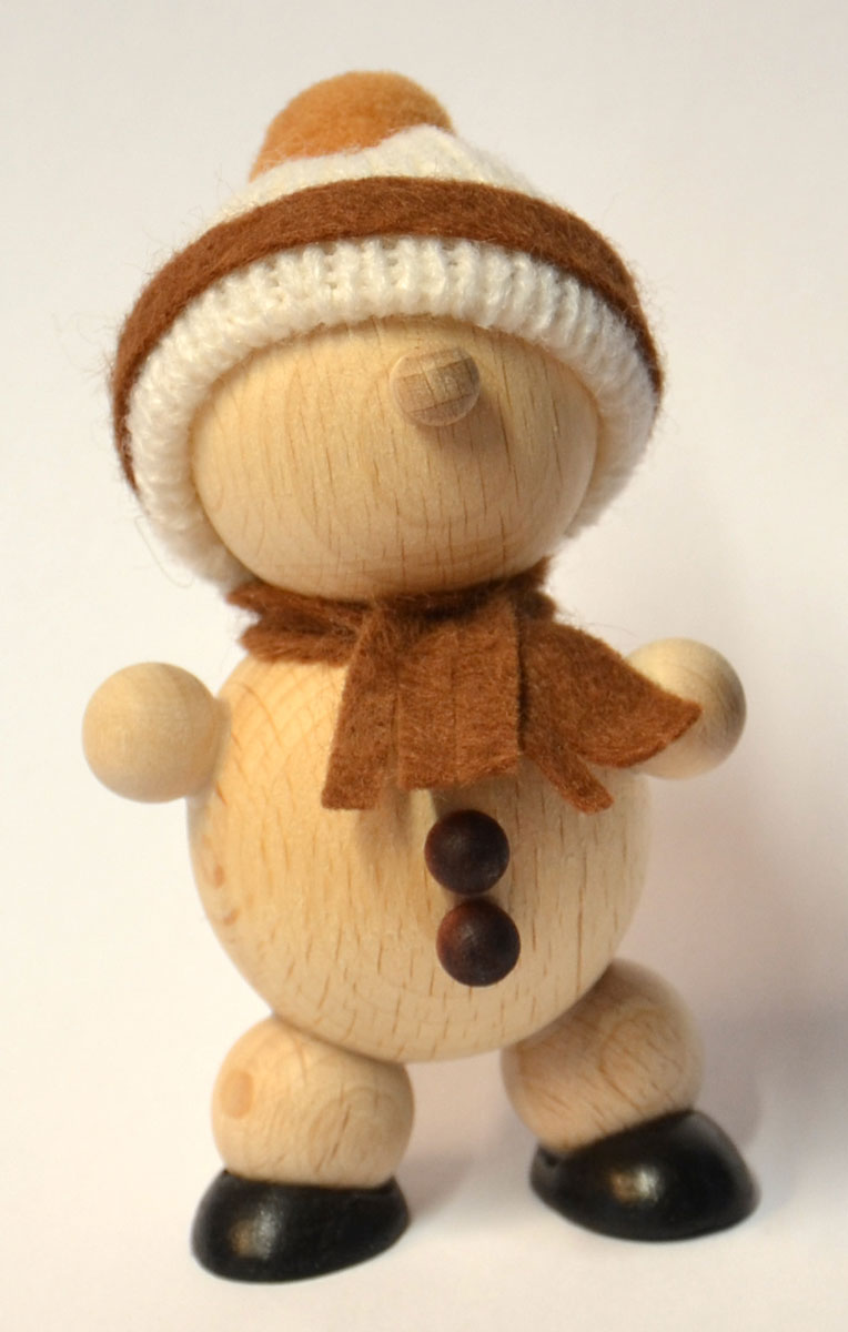 Schneemann stehen, weiße Mütze, 7,5 cm