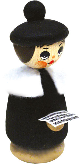 Figur, Kurrende mit Buch, schwarz