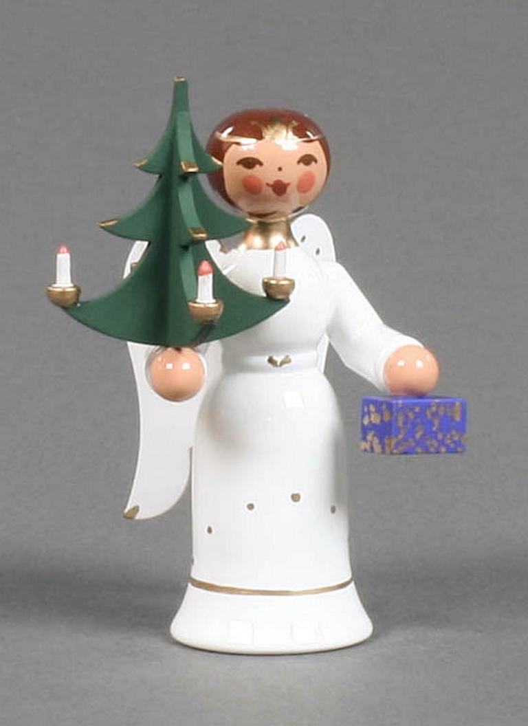 Miniatur Engel mit Weihnachtsbaum 6cm