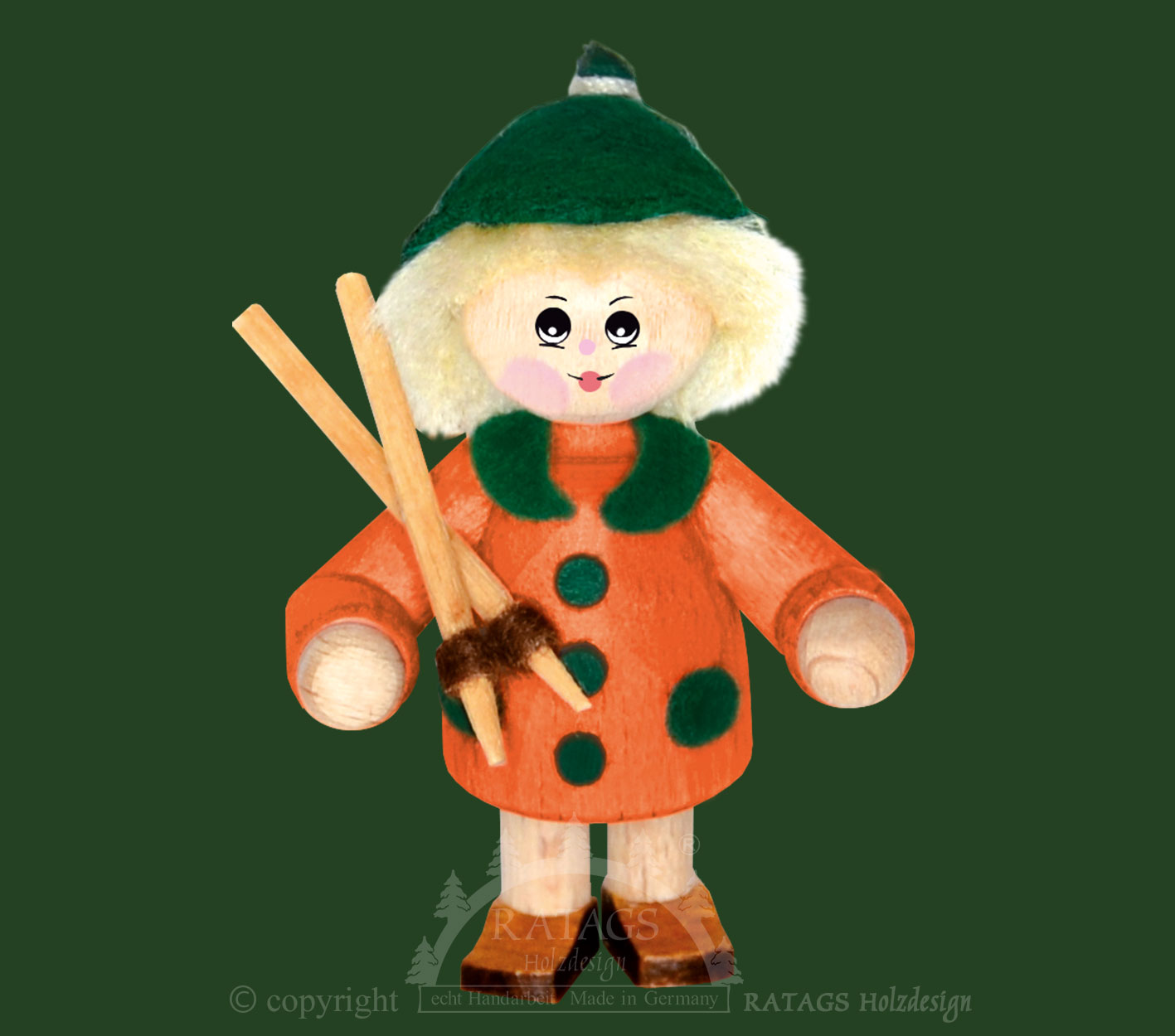 Sammler-Püppchen, Figur, Walker, orange, grüner Schal