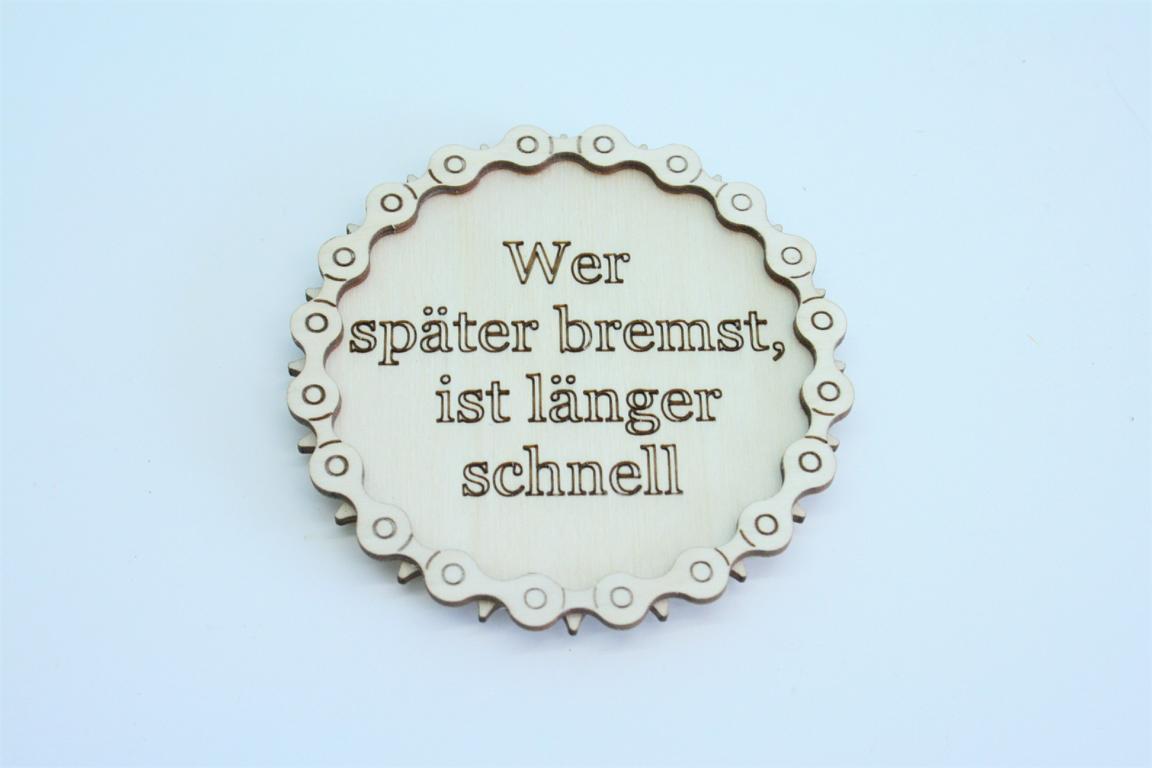 Bierdeckel Spruch Kettenblatt gelasert 1Stück