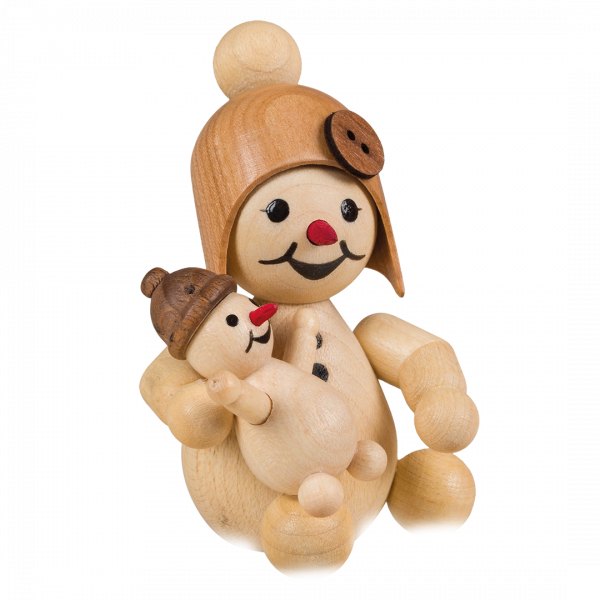 Schneemädchen mit Puppe ohne Sockel 7 cm