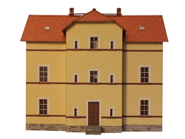 05-03-1-H0 - Vorstadtwohnhaus - 2,5 Etagen  Putz gelb